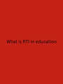 What is RTI in education