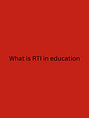 RTI in education What is RTI in education